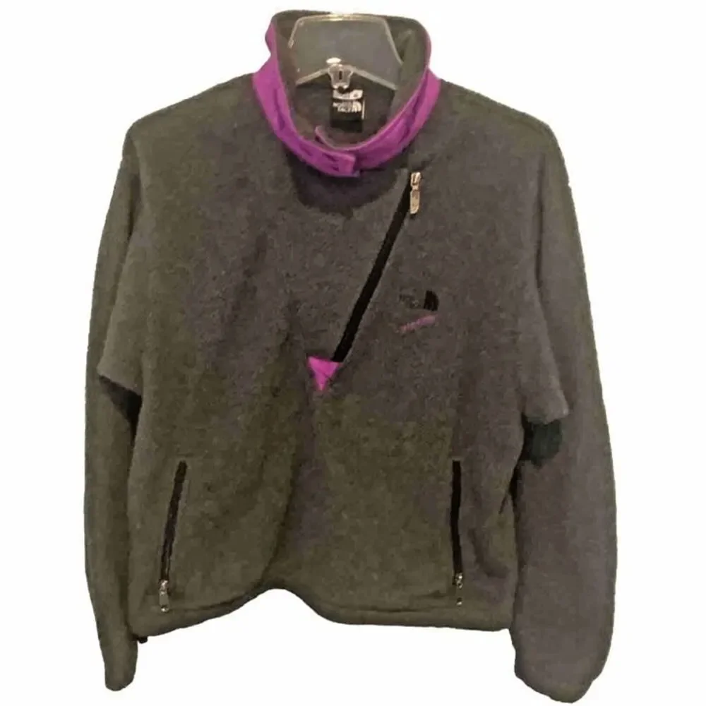 The North Face Women's Extreme Pile Pullover Half-zip Size 8 Purple /Coal Gray